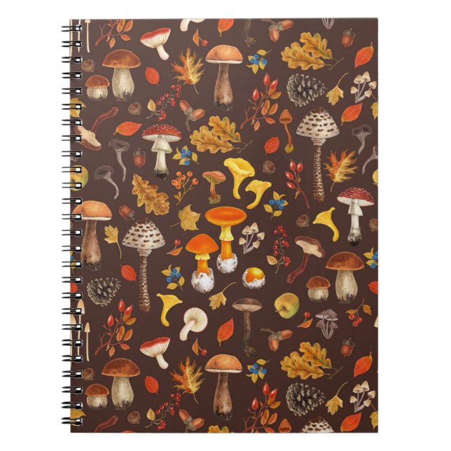 Cuaderno Hongos silvestres en marrón (Frente)