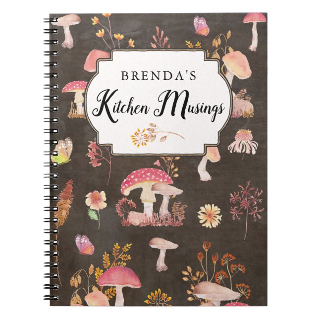 Cuaderno Hongos y personalizados de flores silvestres (Frente)