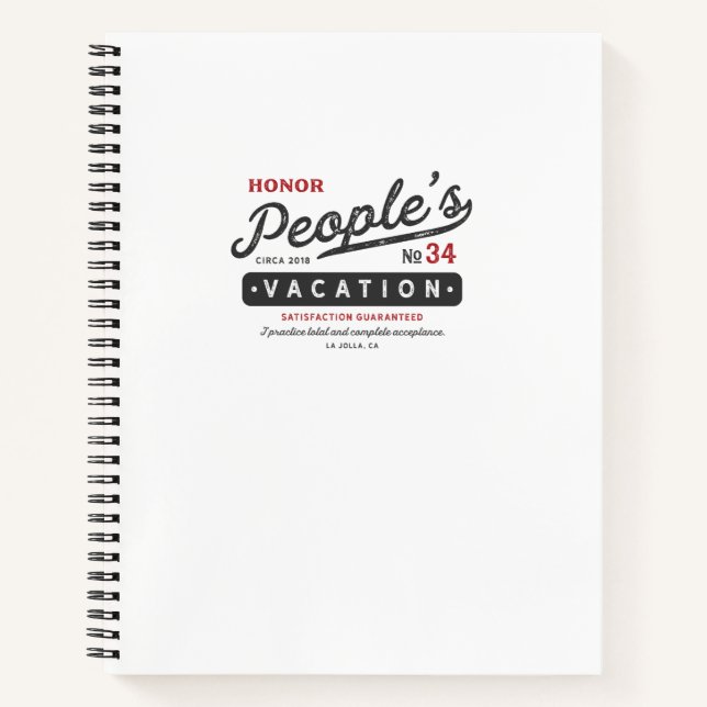 Cuaderno Honor a las vacaciones de la gente (Anverso)