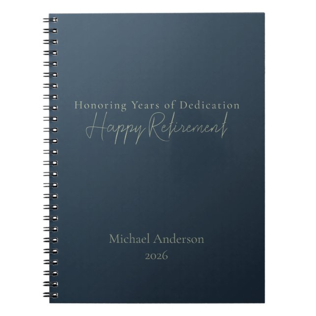 Cuaderno Honrando Años de Dedicación Personalizado  (Frente)