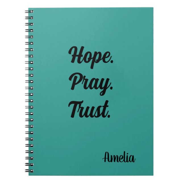 Cuaderno Hope Pray Trust Personalizado (Frente)