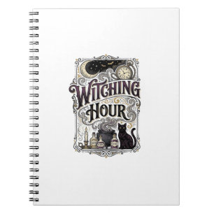 Cuaderno Hora de Brujas Grabado Vintage Diseño de Brujería_
