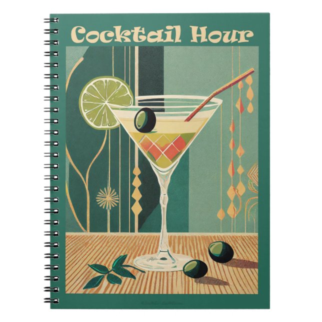 Cuaderno Hora de Cóctel Diseño de Mitad de Siglo (Frente)