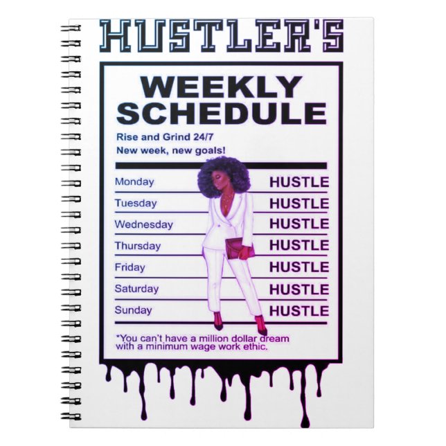 Cuaderno Horario semanal de Hustler (Frente)