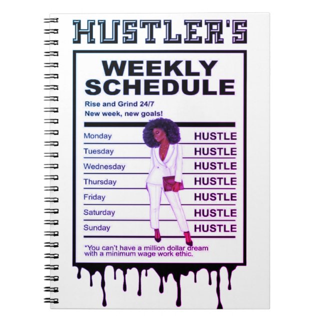 Cuaderno Horario semanal de Hustler (Frente)