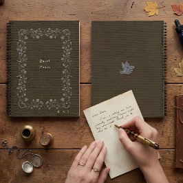 Cuaderno Horas Silenciosas Lino Botánico Bordado Vintage