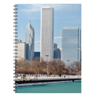Cuaderno Horizonte de Chicago a través del lago Michigan