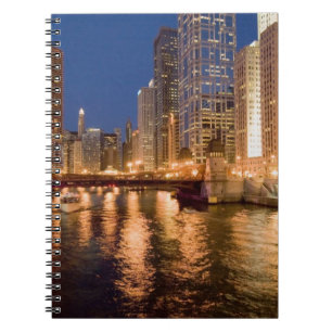 Cuaderno Horizonte de Chicago, Illinois, y río Chicago a la