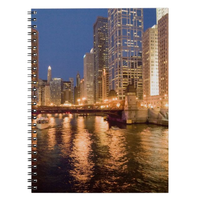 Cuaderno Horizonte de Chicago, Illinois, y río Chicago a la (Frente)