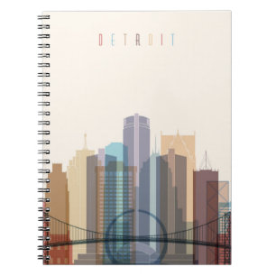 Cuaderno Horizonte de la ciudad de Detroit, Michigan el