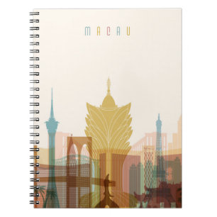 Cuaderno Horizonte de la ciudad de Macao, China el