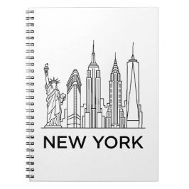 Cuaderno Horizonte de Nueva York Arte de Línea Minimalista