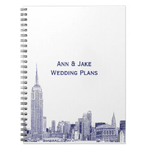 Cuaderno Horizonte de NYC Grabado 01 Azul