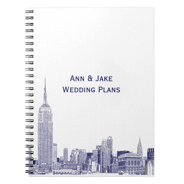 Cuaderno Horizonte de NYC Grabado 01 Azul (Frente)