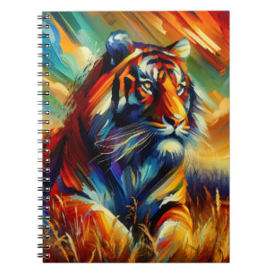 Cuaderno Horizonte Dorado – Tigre Majestuoso en Puesta de S
