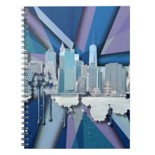 Cuaderno Horizonte el 3D azul de New York City