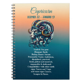 Cuaderno Horoscope Rótulo Astrológico Capricornio