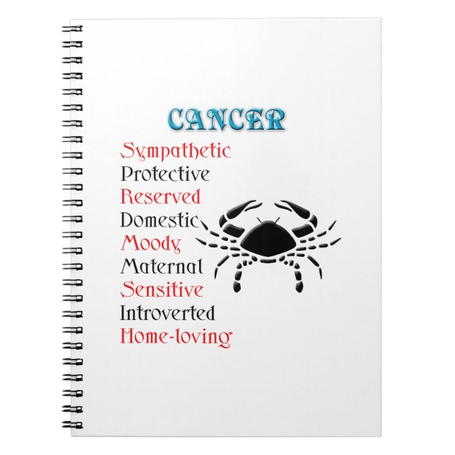 Cuaderno Horóscopo de cáncer Rótulo zodiaco (Frente)