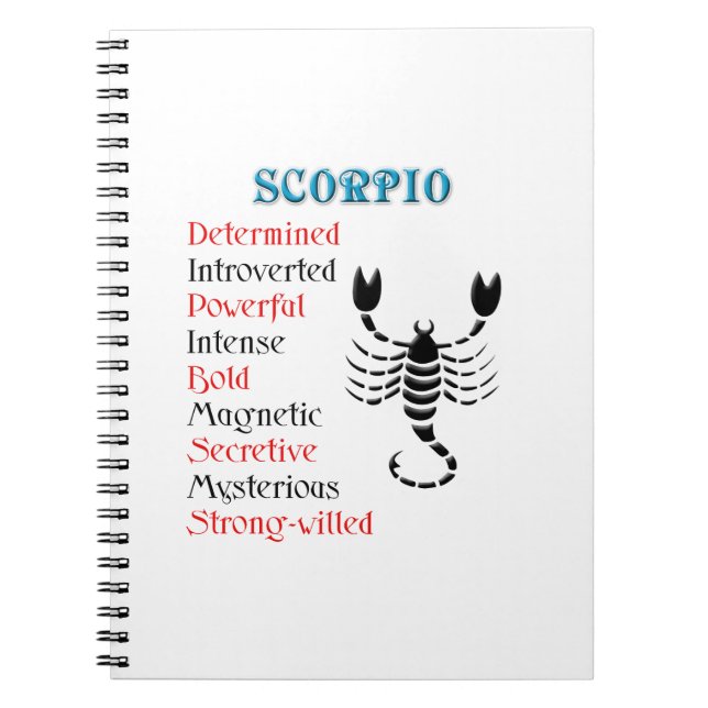 Cuaderno Horóscopo Escorpio Rótulo Zodiaco (Frente)