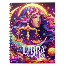Cuaderno Horóscopo Rótulo Libra Zodiac Eéreo Arte místico