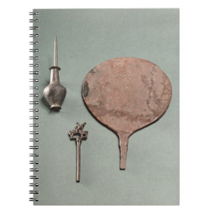 Cuaderno Horquilla de cobre, barra del colirio con el pote