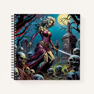Cuaderno Horror Chica Zombie con espadas