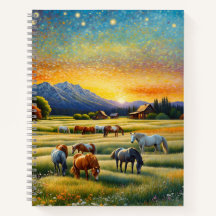 Horse on Farm Wildflower Meadow