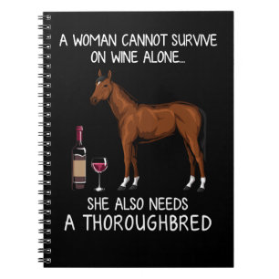 Cuaderno Horse Thoroughbred y vino divertido hombre ecuestr