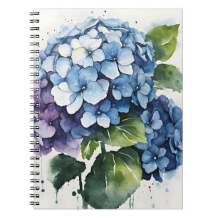 Cuaderno Hortensia - Flores de acuarela