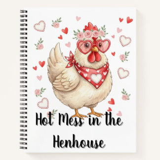 Cuaderno Hot Mess in the Henhouse Valentine Chicken Grid