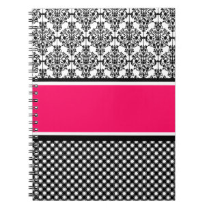 Cuaderno hot pink damask