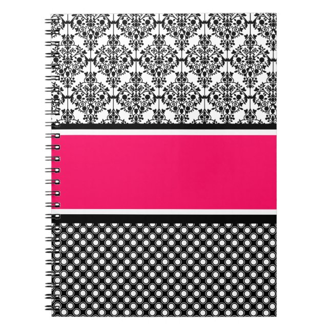 Cuaderno hot pink damask (Frente)