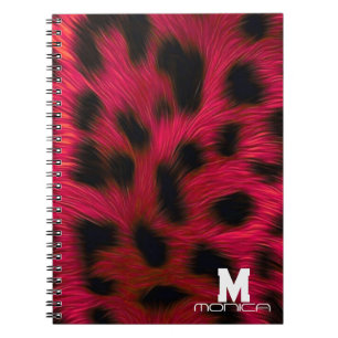Cuaderno Hot Pink Leopard Print Faux