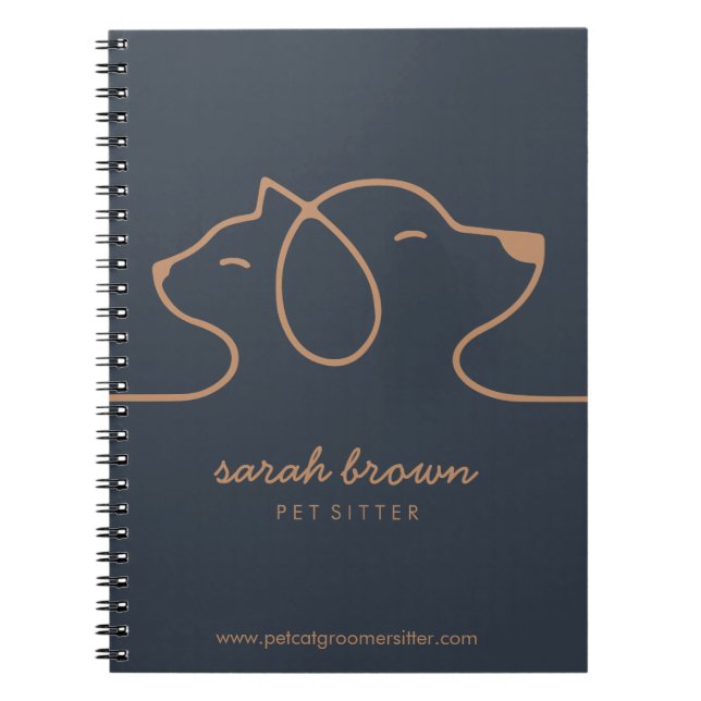 Cuaderno Hotel y peluquería para perros y gatos marrón nava (Frente)