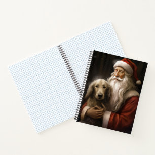 Cuaderno Hound afgano con Navidades festivos de Santa Claus