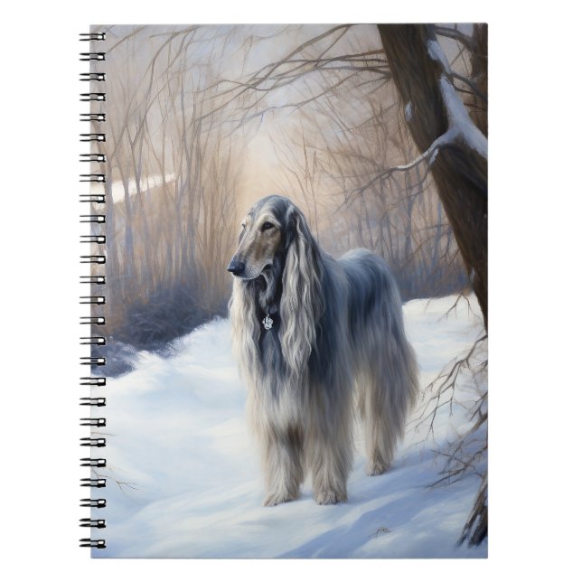 Cuaderno Hound afgano deja que nieve Navidades (Frente)
