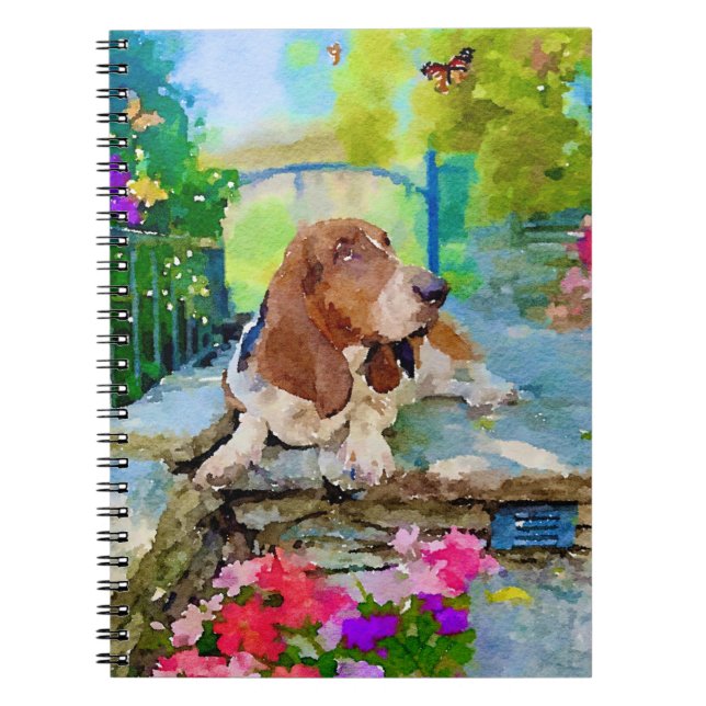 Cuaderno Hound Basset y Butterfly (Frente)