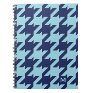 Cuaderno Houndstooth azul moderno intrépido con el