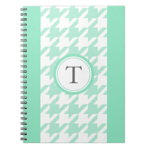 Cuaderno houndstooth elegante del aquamarine con el