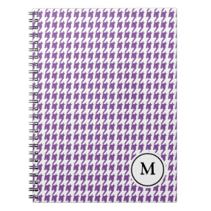 Cuaderno Houndstooth púrpura y blanco del   del