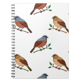 Cuaderno House Bunting Bird Pattern – Seamless Nature Desig