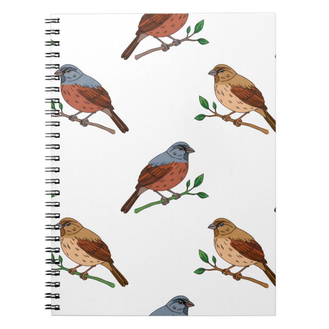 Cuaderno House Bunting Bird Pattern – Seamless Nature Desig (Frente)