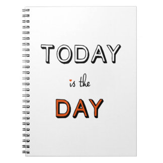 Cuaderno hoy es el día, arte de palabras inspirador