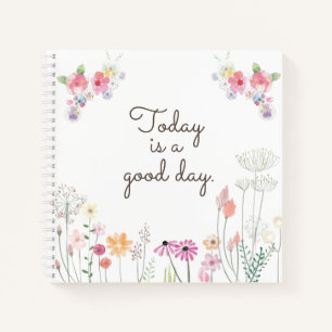 Cuaderno "Hoy es un buen día" Dibujo florido silvestre