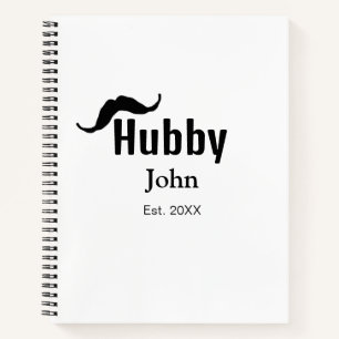 Cuaderno Hubby marido agregar nombre fecha año bigote simpl