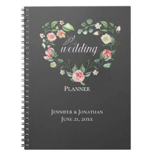 Cuaderno Huele las Rosas, Planificador de Bodas Corazón Flo