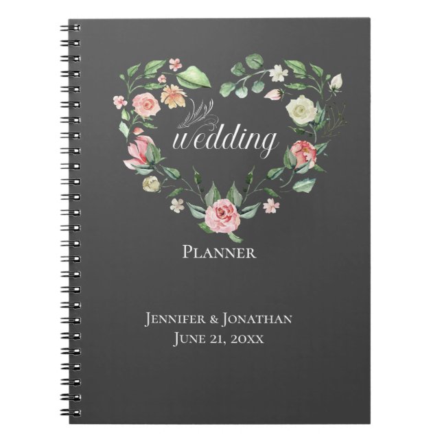 Cuaderno Huele las Rosas, Planificador de Bodas Corazón Flo (Frente)