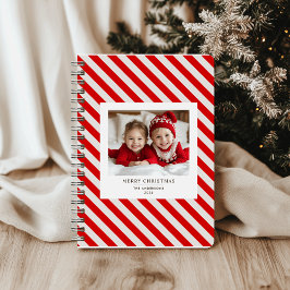 Cuaderno "Huelga roja con foto Feliz Navidad y nombre