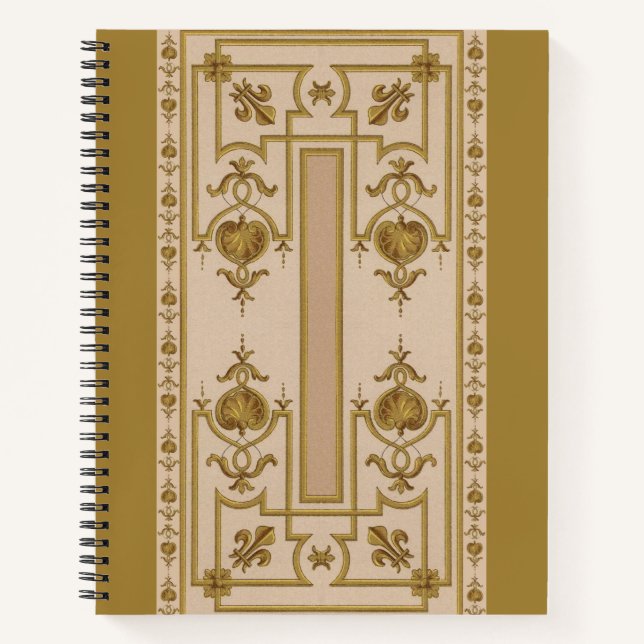 Cuaderno huella barroca dorada opulenta (Anverso)