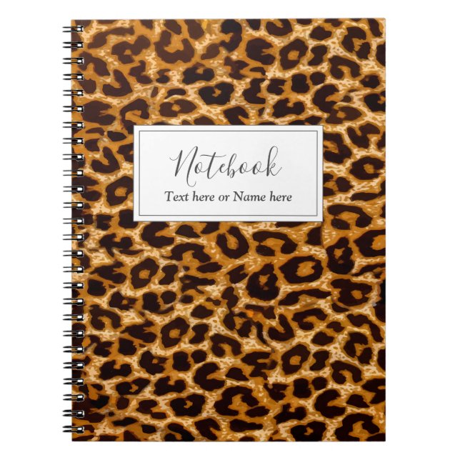 Cuaderno Huella de animales de estampado de leopardo (Frente)
